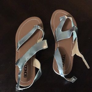Size 6.5 Bongo silver sandals